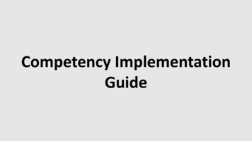 Competency Implementation Guide - Office Of Human Resources