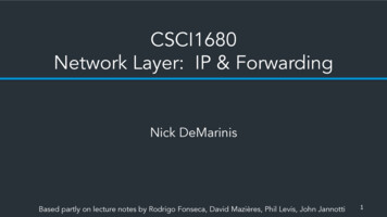 CSCI1680 Network Layer: IP & Forwarding