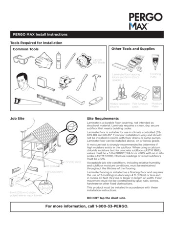 PERGO MAX Install Instructions Common Tools Other Tools And Supplies