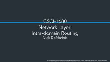 CSCI-1680 Network Layer: Intra-domain Routing - Brown University