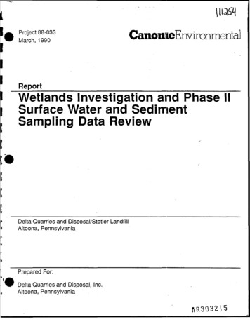 Report Wetlands Investigation And Phase II Surface Water And . - US EPA