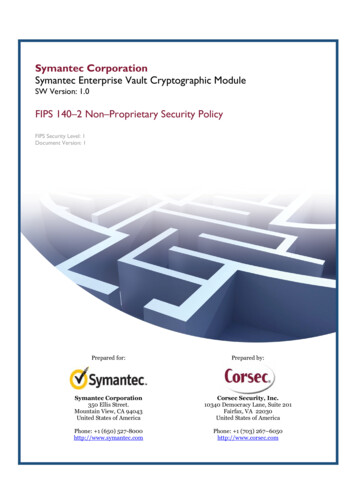 Symantec Corporation Symantec Enterprise Vault Cryptographic Module - NIST