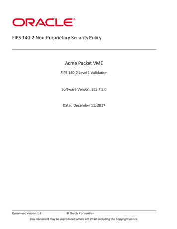 Oracle Acme Packet VME Security Policy 1 3