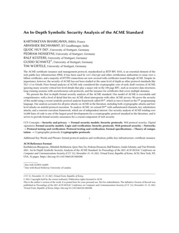 An In-Depth Symbolic Security Analysis Of The ACME Standard - IACR