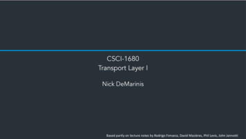 CSCI-1680 Transport Layer I