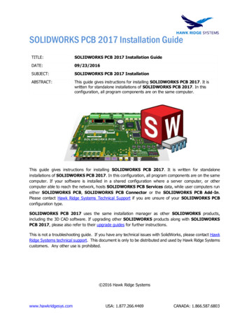 SOLIDWORKS PCB 2017 Installation Guide - Hawk Ridge Sys