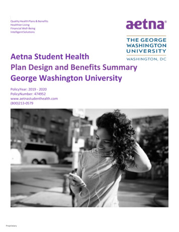 Aetna Student Health Plan Design And Benefits Summary George Washington .