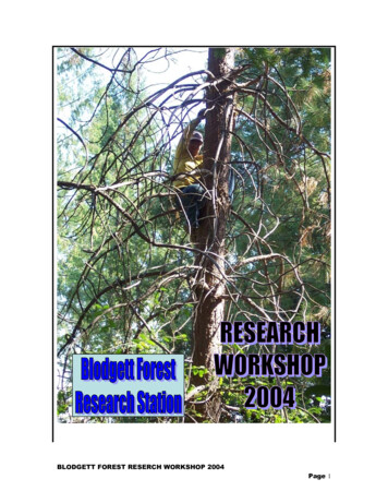 Blodgett Forest Reserch Workshop 2004