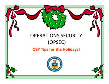 OPERATIONS SECURITY (OPSEC) - United States Department Of Commerce
