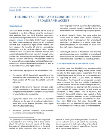 The Digital Divide And Economic Benefits Of Broadband Access