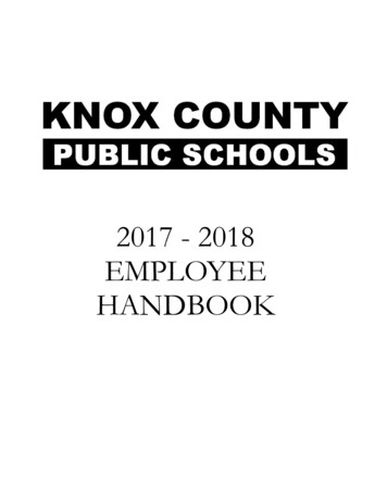 2017 2018 Knox Employee Handbook - Completed - Knox.kyschools