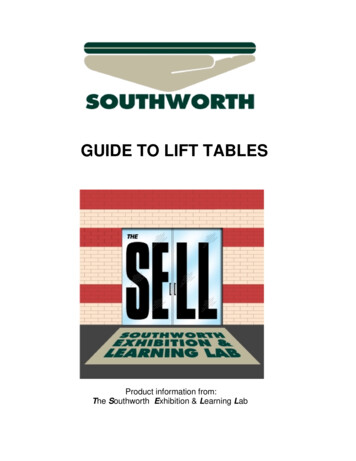 GUIDE TO LIFT TABLES - En.southworth-apac 