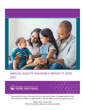 Annual Quality Assurance Report FY 2020-2021