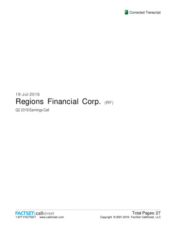 19-Jul-2016 Regions Financial Corp.