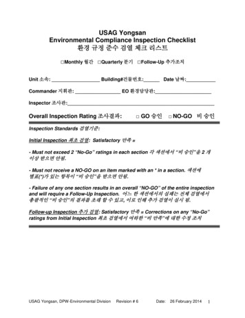ENVIRONMENTAL INSPECTION CHECKLIST - United States Army