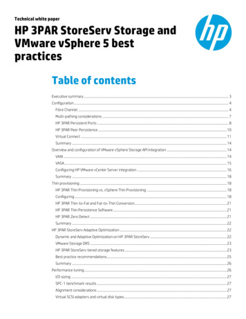 HP 3PAR StoreServ Storage And VMware VSphere 5 Best Practices