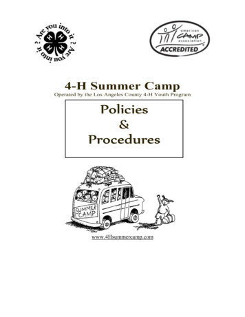 Operated By The Los Angeles County 4-H Youth Program . - 4-H Summer Camp