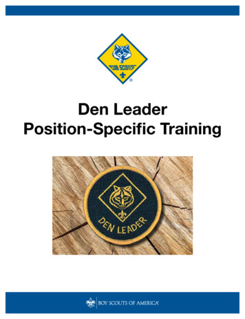 Den Leader Position-Specific Training - Scouting