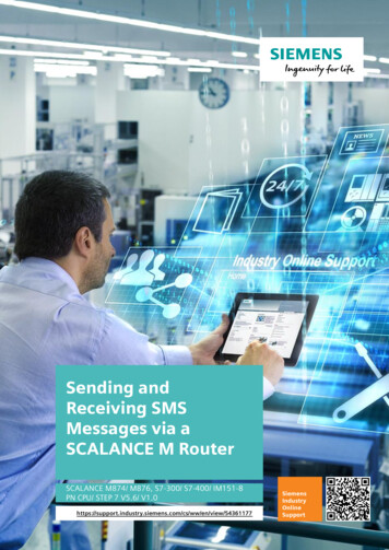 Sending And Receiving SMS Messages Via A SCALANCE M Router - Siemens
