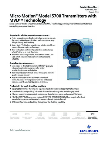 Series 5700 Transmitters With MVD Technology - SIA ArcTech