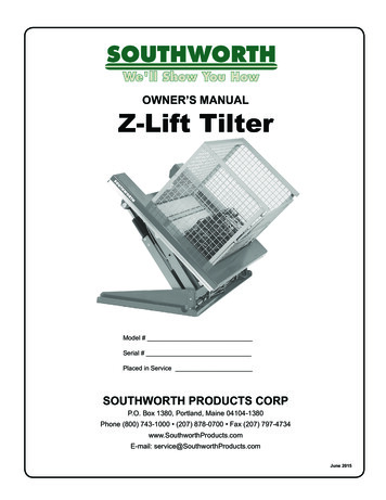 OWNER'S MANUAL Z-Lift Tilter - En.southworth-apac 