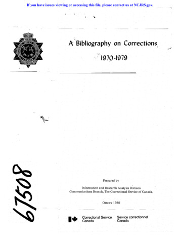 A Bibliography On Corrections) - Ojp.gov