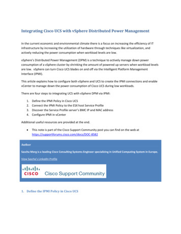 Integrating Cisco UCS With VSphere Distributed Power Management