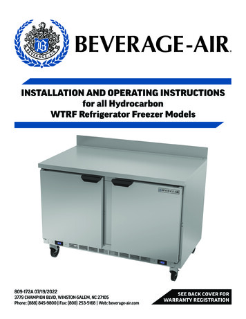 INSTALLATION AND OPERATING INSTRUCTIONS For All Hydrocarbon WTRF .