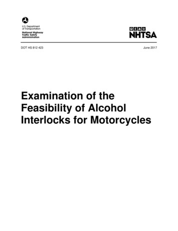 Examination Of The Feasibility Of Alcohol Interlocks For Motorcycles