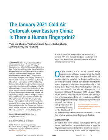 The January 2021 Cold Air Outbreak Over Eastern China: Is There A Human .