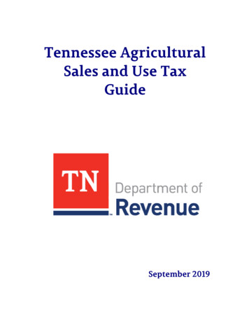 Agricultural Sales And Use Tax Guide - Tennessee Farm Bureau