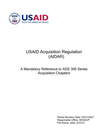 USAID Acquisition Regulation (AIDAR)