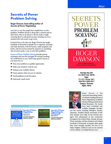 Secrets Of Power Problem Solving - Career Press