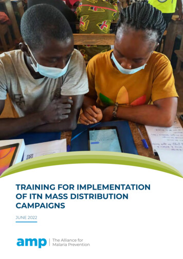 Training For Implementation Of Itn Mass Distribution Campaigns
