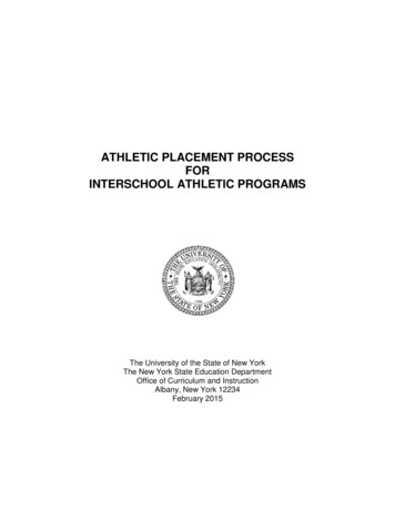 Athletic Placement Process For Interschool Athletic Programs