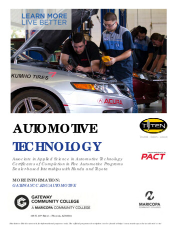 AUTOMOTIVE TECHNOLOGY - GateWay Community College