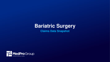 Claims Data Snapshot Bariatric Surgery MedPro Group 2022