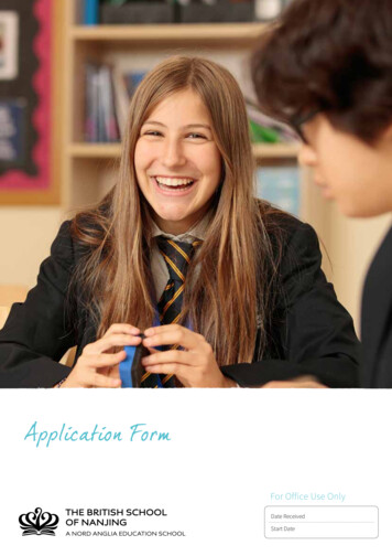 Application Form - Nord Anglia Education