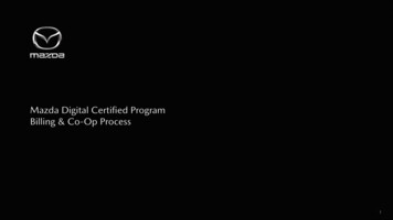 Mazda Digital Certified Program Billing & Co-Op Process