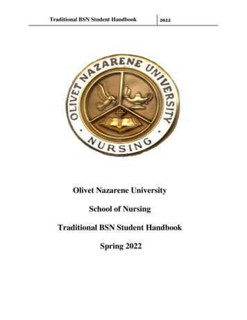 Traditional BSN Student Handbook - Olivet Nazarene University