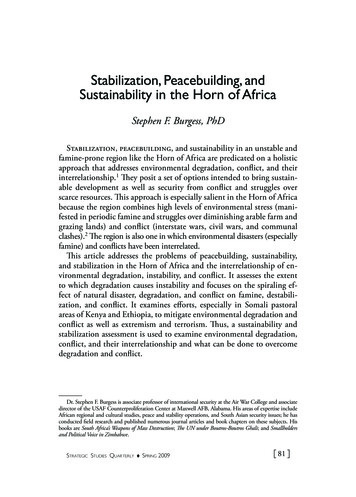 Stabilization, Peacebuilding, And Sustainability In . - Air University