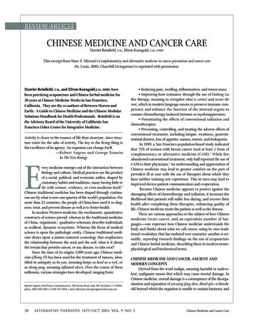 Chinese Medicine And Cancer Care