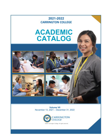 2021-2022 Carrington College Academic Catalog