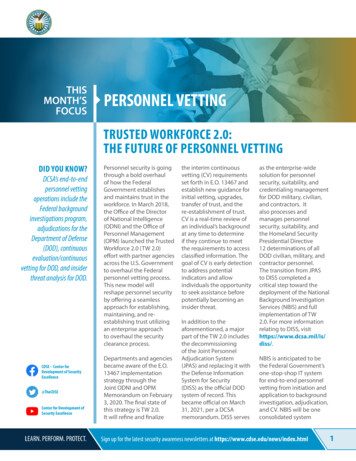 Trusted Workforce 2.0: The Future Of Personnel Vetting