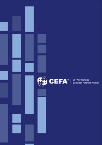 CEFA Examination Syllabus 2021 1 P A G E - EFFAS