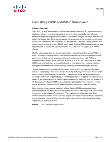 Cisco Catalyst 6500 And 6500-E Series Switch - Andover Consulting Group
