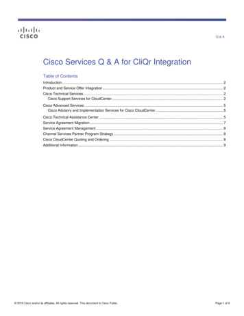 Q&A: Cisco Services Q & A For CliQr Integration