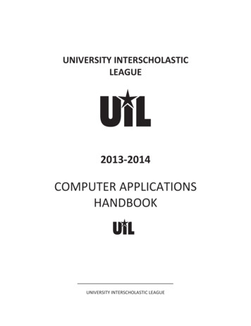 COMPUTER APPLICATIONS HANDBOOK - University Interscholastic League