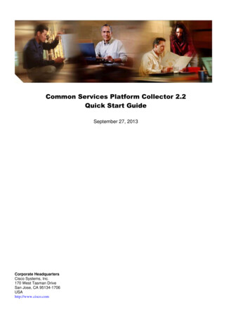 Common Services Platform Collector 2.2 Quick Start Guide - Cisco