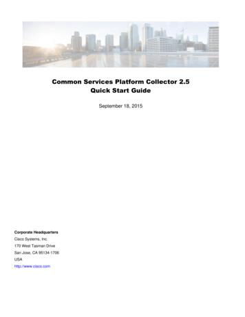 Common Services Platform Collector Quick Start Guide - Cisco